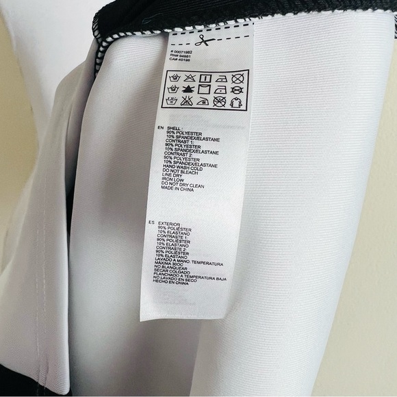 Forever 21 Black & White Striped Mesh Colorblock Bodycon Scuba Dress - Picture 7 of 7